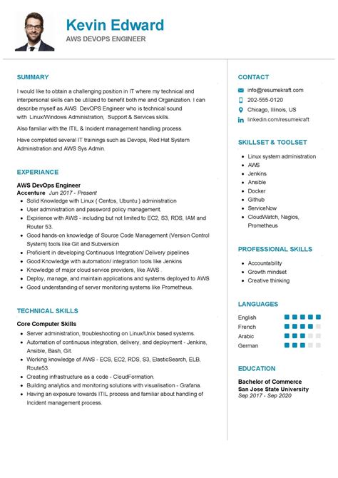 Stay on top of the latest technologies, tools and techniques. . Aws and devops resume sample